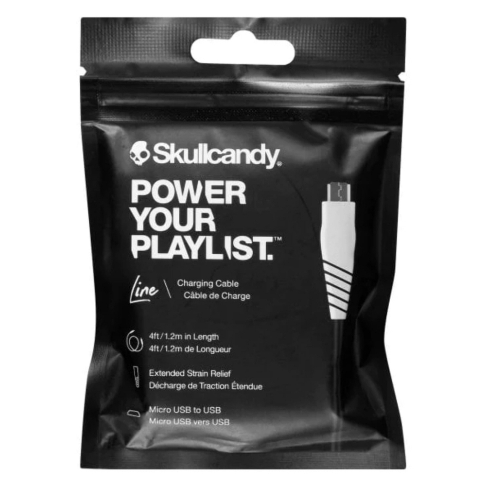 NWT Skullcandy Inc. 4ft Micro USB Cable Black&White S7RCML670